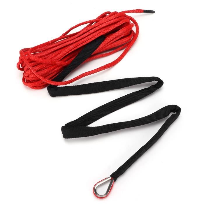 Corde De Treuil Synthétique Longzhuo 3/8" - 100ft (30.5m), Capacité 23,000 LB - Nylon Tressé, Orange