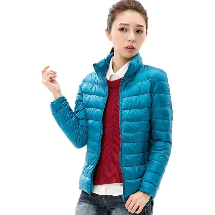Doudoune Légère Femme à Capuche – Ultra Packable Duvet 90/10, Manteau Court Chaleureux Hiver