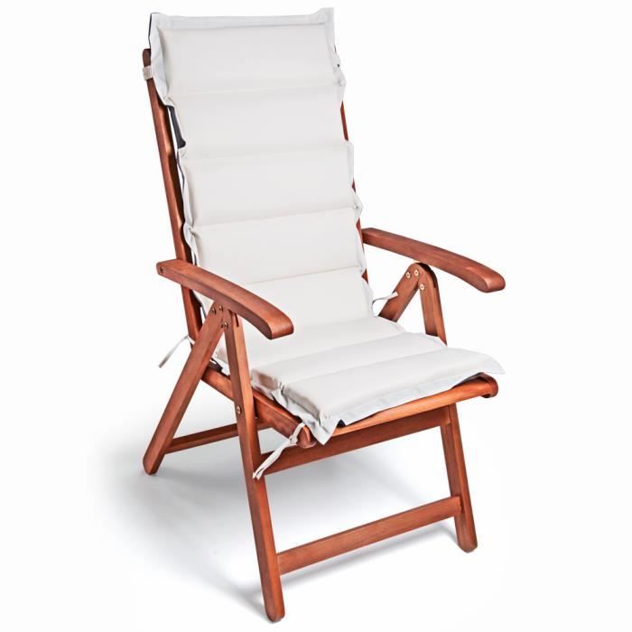 coussins chaise longues bains de soleil vanamo - deuba - beige - plastique - résine - relaxation