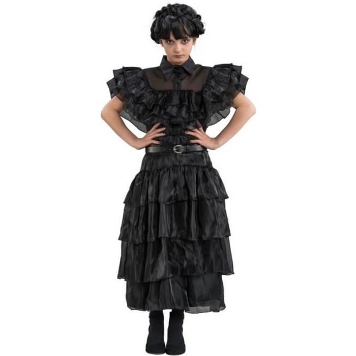 Lutabuo Poupées Addams du mercredi en robe noire 10,9 pouces pour les fans  de filles enfants (robe rayée) 