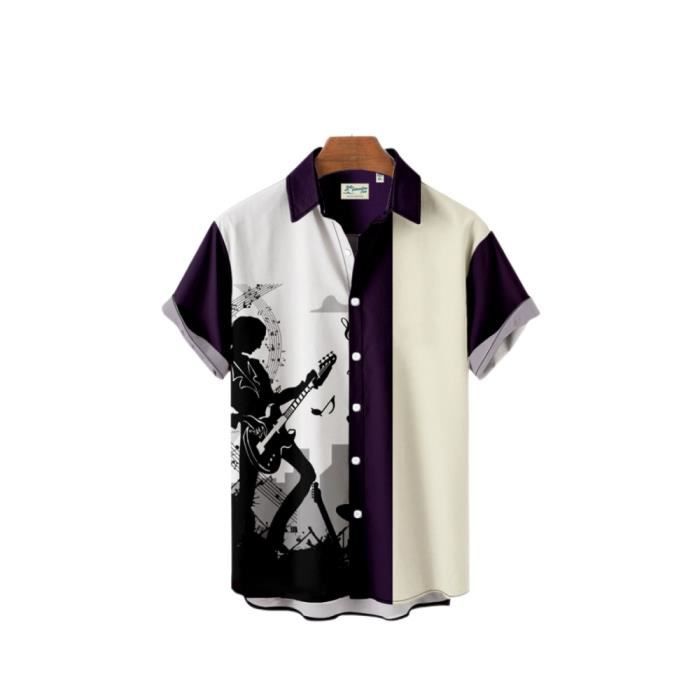 Chemise Hawaïenne Femme Manches Courtes - Imprimé Tropical Floral Décontracté