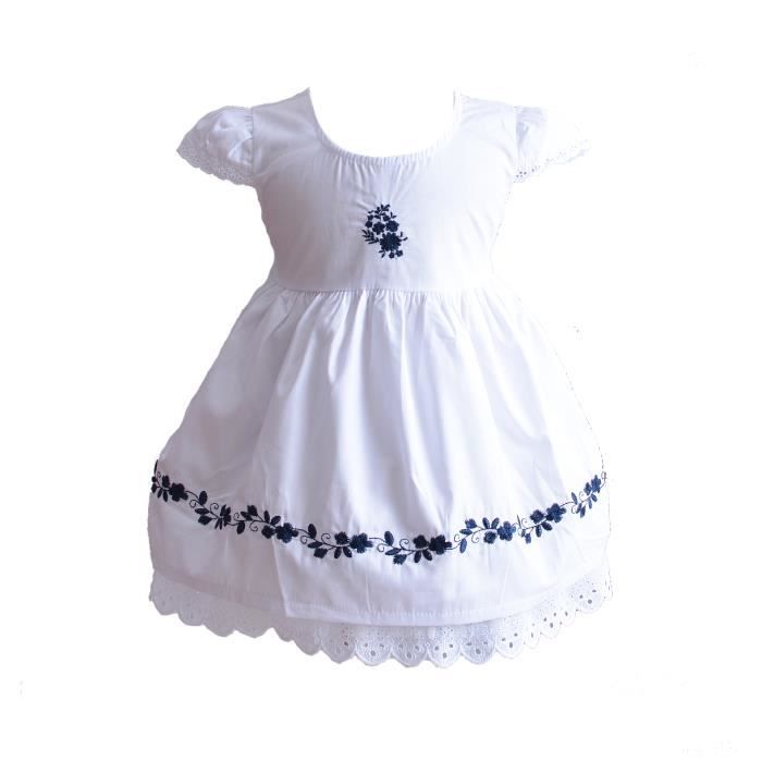 Cinda Robe brod e b b fille 6 9 Mois Blanc Blanc Cdiscount Pr t