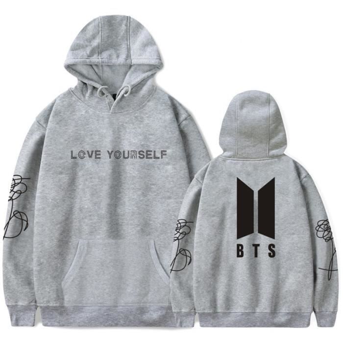BTS Sweatshirt femme Sweatshirt homme de Marque Sweatshirt a capuche casual sweatshirt grande taille baggy pull femme pull homme Gris Cdiscount Pret a Porter