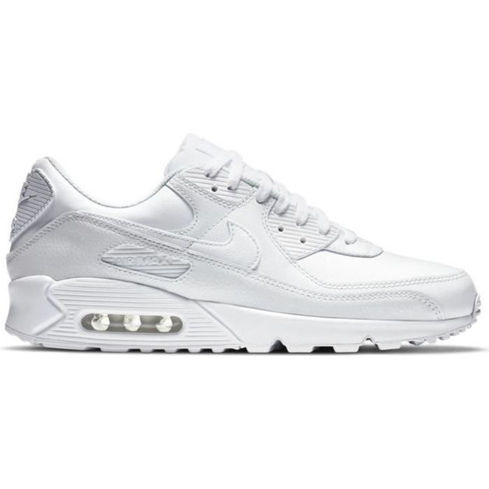 Baskets - Nike - Air Max 90 Ltr CZ5594-100 - Blanc - Homme - Adulte - Cuir - Lacets - Plat