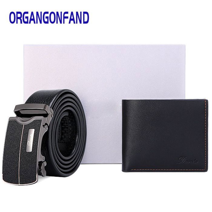 Portefeuille Homme En Cuir Véritable - Avec Porte-monnaie Et Porte-clés - Protection RFID - Coffret Cadeau
