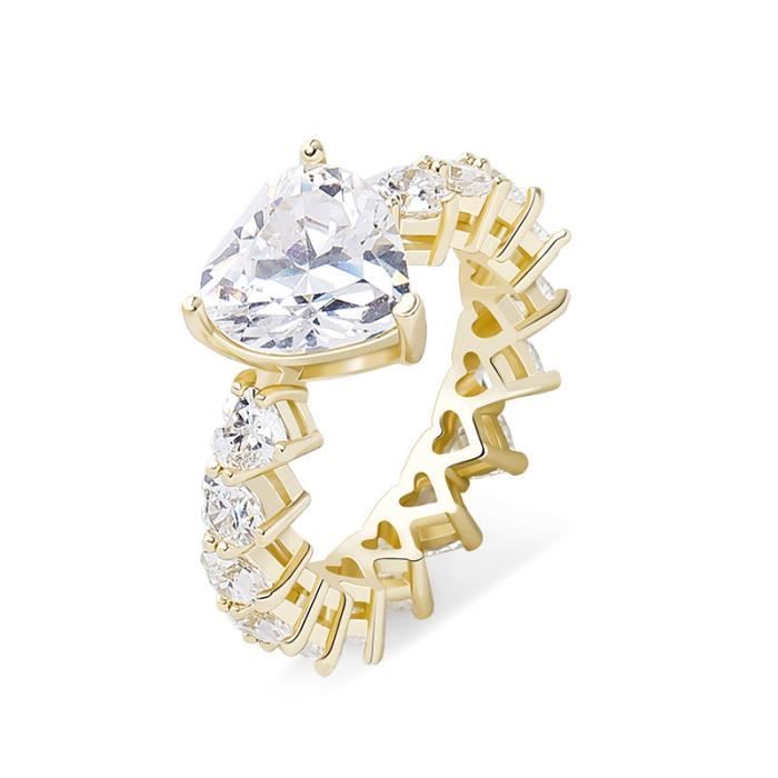 Anneau En Argent Massif Avec Brillants Noirs Et Blancs - Taille 54, Occasion Mais élégant