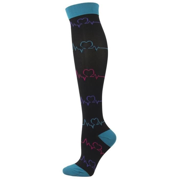 Chaussettes De Compression Pour Hommes Et Femmes - Nylon - Noir - Générique Neuf