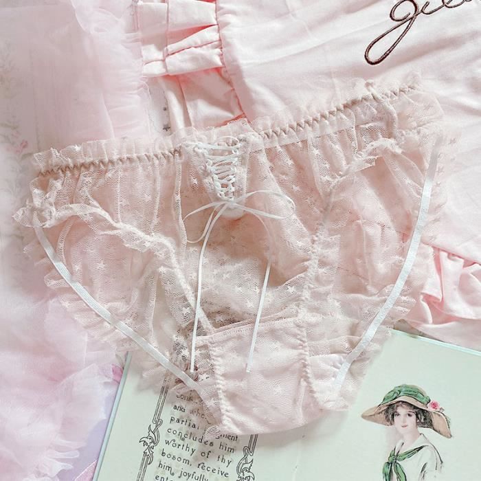 Culotte slip Lolita Lolita En Dentelle Transparente De Style Japonais culotte-slip-lolita-lolita-en-dentelle-transparente-de-style-japonais