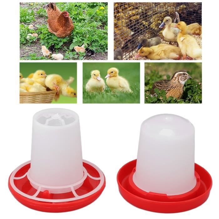 Comparer les prix de Mangeoire pour poussins Kit d'alimentation et d'abreuvoir pour poussins Conception à manchon rotatif animalerie nourriture Mxzzand