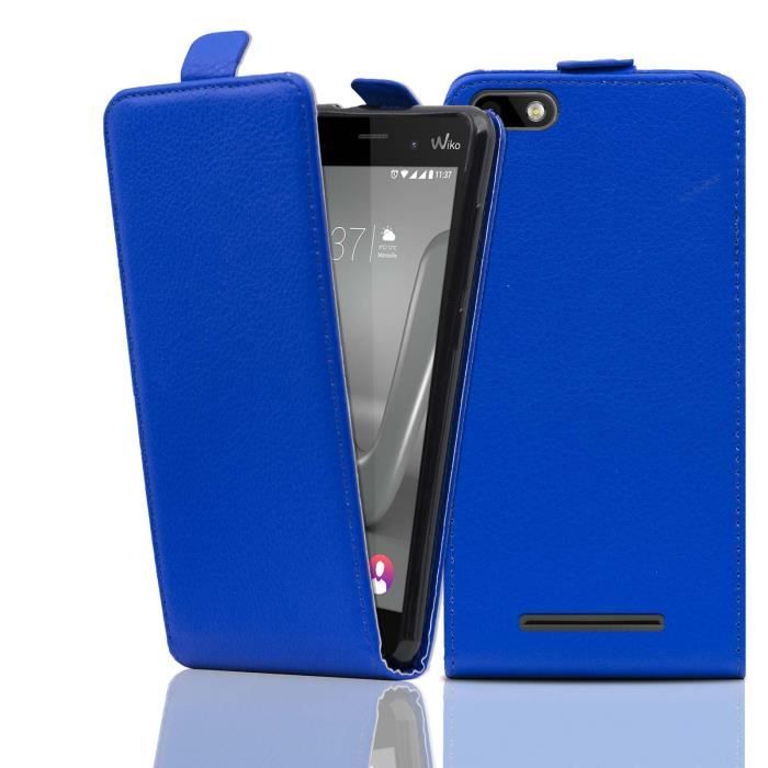 Coque Wiko Lenny 3 Effet Daim Cuir PU à Rabat – Portefeuille Magnétique, Protection 360° Noir Élégant