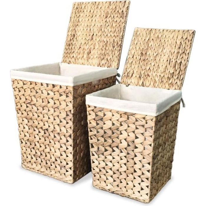Magnifique Panier A Linge Chariot A Linge Corbeilles A Linge 2 Pcs Jacinthe D Eau Cdiscount Maison Magnifique Panier A Linge Chariot A Linge Corbeilles A Linge 2 Pcs Jacinthe D Eau Cdiscount Maison