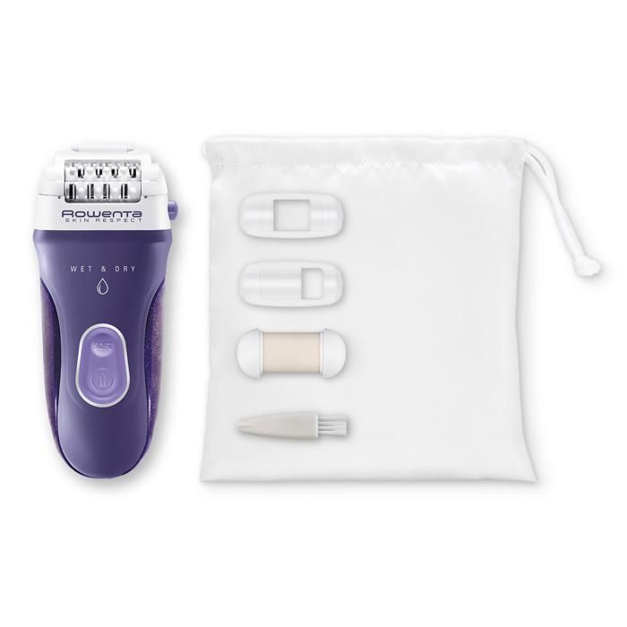 Rowenta Ep8050 Skin respect Wet & Dry Épilateur électrique pour femme, avec 5 accessoires et technologie qui respecte la peau