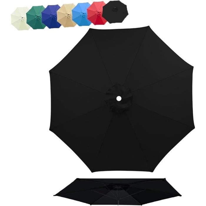 Toile De Remplacement Pour Parasol 2,5m - 6 Baleines, Crème Blanc, Imperméable Et Anti-UV UPF 30+