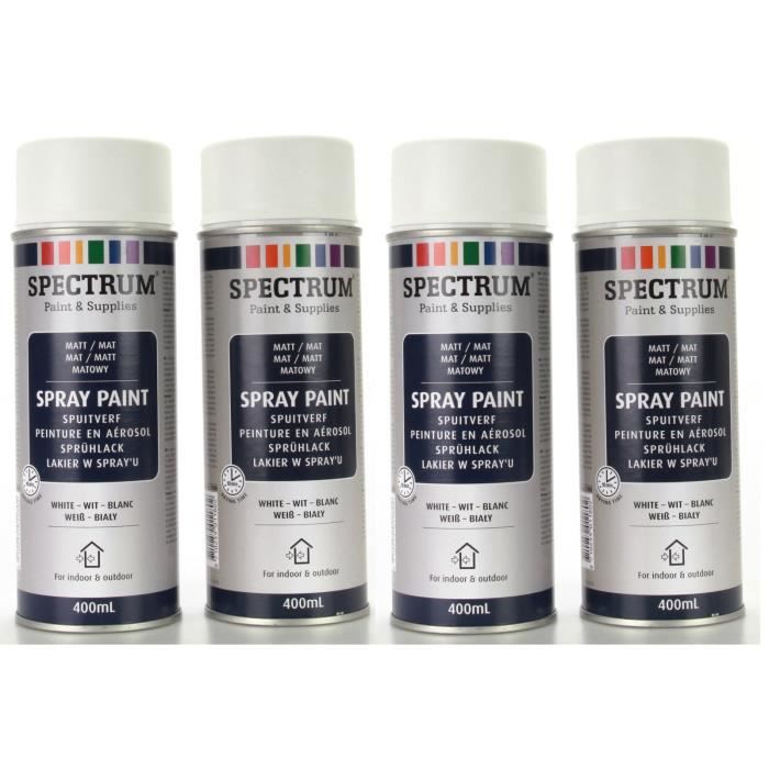 blanc mat lot 4 bombes peinture en aerosol 400ml bois metal plastique autres cdiscount bricolage