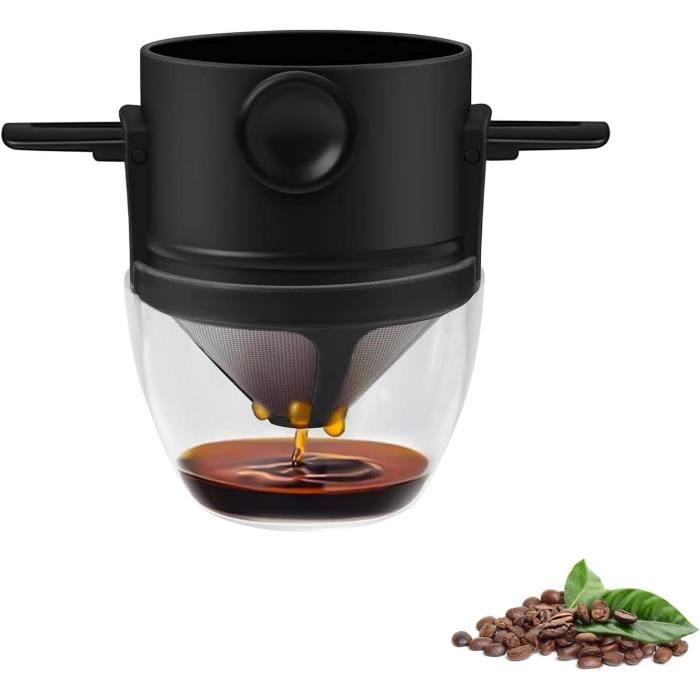 Filtre à Café Réutilisable Souvik - Acier Inoxydable Double Maille | Pour Café Manuelle | Bureau, Camping