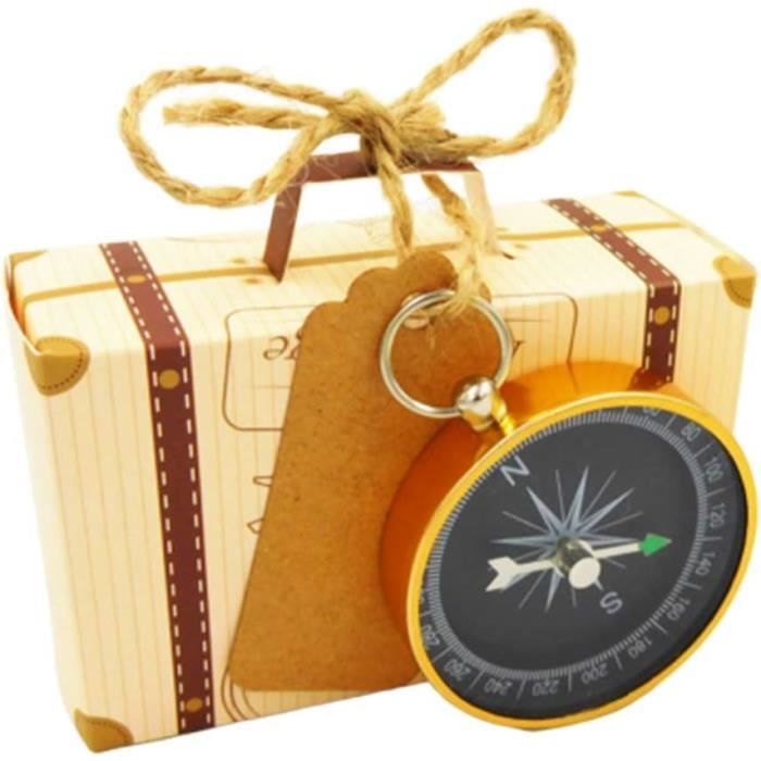 Makhry 50pcs Boîtes Cadeaux Souvenirs Mariage Vintage - Oreiller Bonbons Avec Ouvre-Bouteilles Squelette, Tags Et Ruban