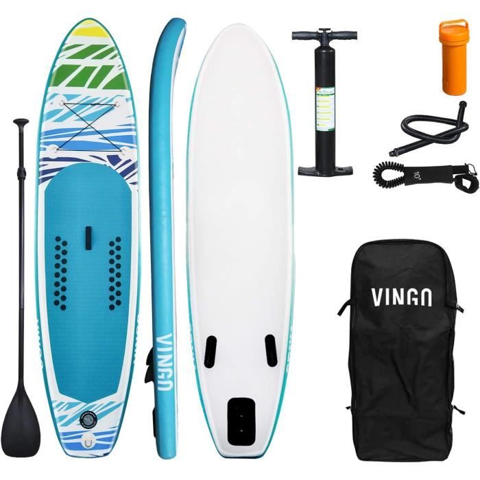 Stand Up Paddle SUP Board Gonflable Makani 320x80x15 Cm En Olive En PVC Avec Pompe Et Sac De Transport Inclus