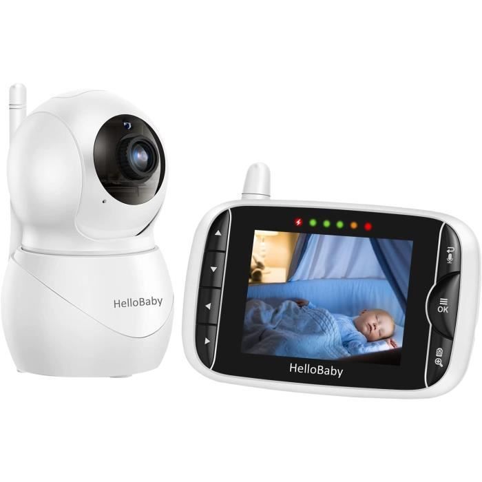 HelloBaby Moniteur Video pour bebe, Babyphone camera avec Pan-Tilt-Zoom a  Distance, ecran LCD 3.2'', Vision Nocturne, VOX, Audio - Cdiscount  Puériculture & Eveil bébé