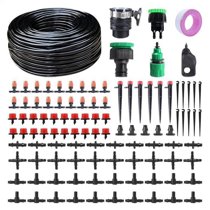 Système Arrosage Automatique Jardin 360° - Kit Goutte à Goutte Avec Buses Ajustables 10M - Arrosage Pelouse Et Potager