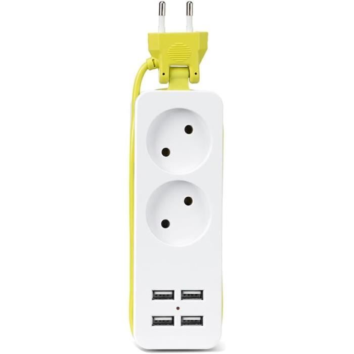 Panneau Multiprise De Voyage Noir – Prise Multiple En PP Et Cuivre Aluminium