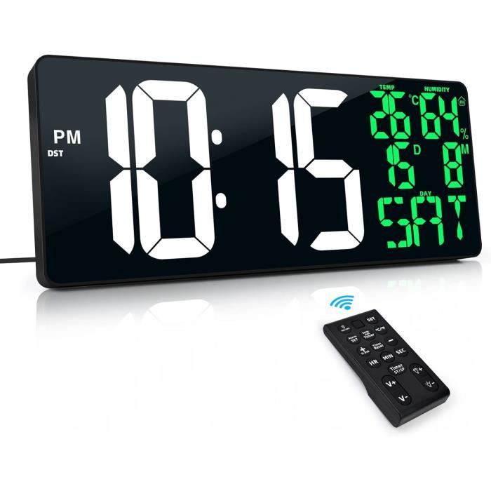 Horloge murale numérique - Red Black Shell - LED - Alarme - Température Horloge murale numérique - Red Black Shell - LED - Alarme - Température