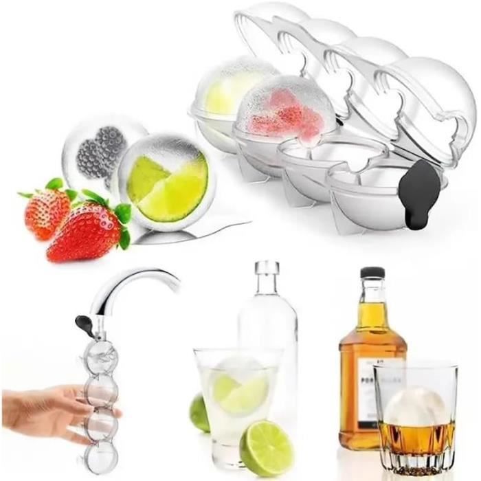 Chiclify – Lot De 2/3/4 Grands Moules à Glaçons Ronds Réutilisables