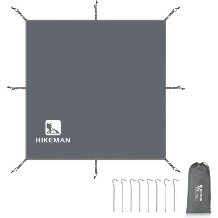 Protection Sol Bâche Camping Ultra-légère 15D - Nylon Silicone Argenté, étanche, Multi-usage Tarp Camping