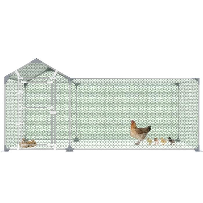 Meilleurs prix pour Poulailler Cage Extérieur pour Petits Animaux - UISEBRT - 3x1m - Grillage PVC - Toit Polyéthylène