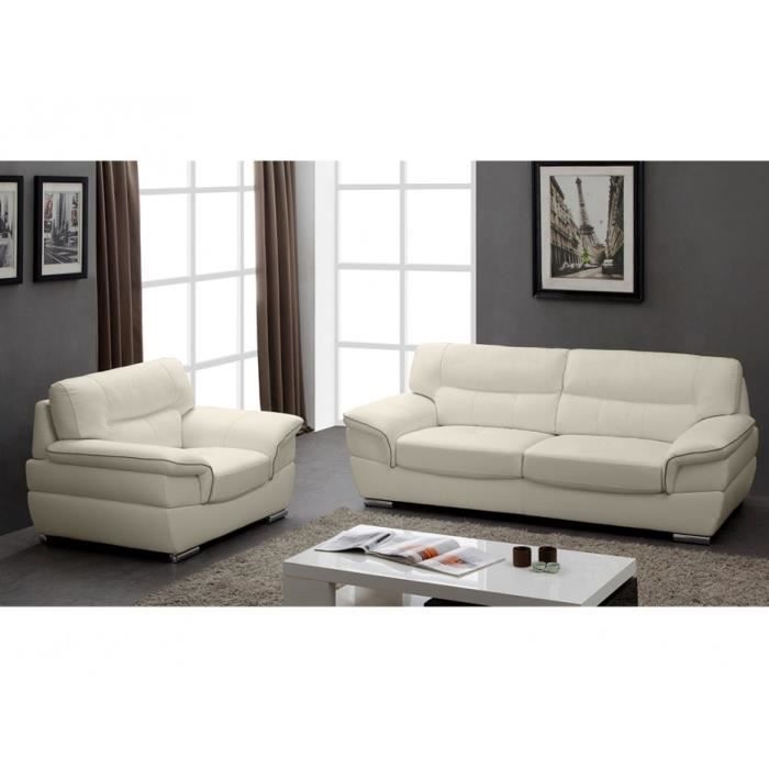 Canapé 3 1 Places En Cuir Thibault Ivoire C Maison Cuir Thibault Ivoire, Adige Top Grain Leather Power Reclining Sofa