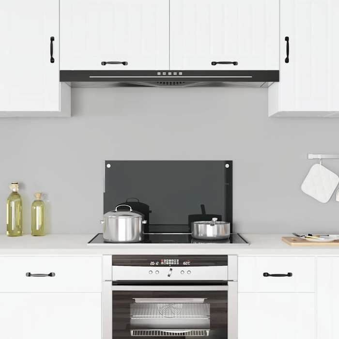 vidaXL Dosseret de Cuisine Carrelage Mural Décoration Protection Anti-éclaboussures Résistant aux Rayures Noir 70x40 cm 249481
