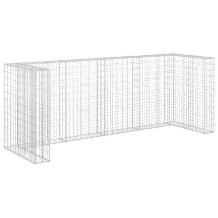 vidaXL Lit surélevé à gabion Acier galvanisé 360x50x100 cm