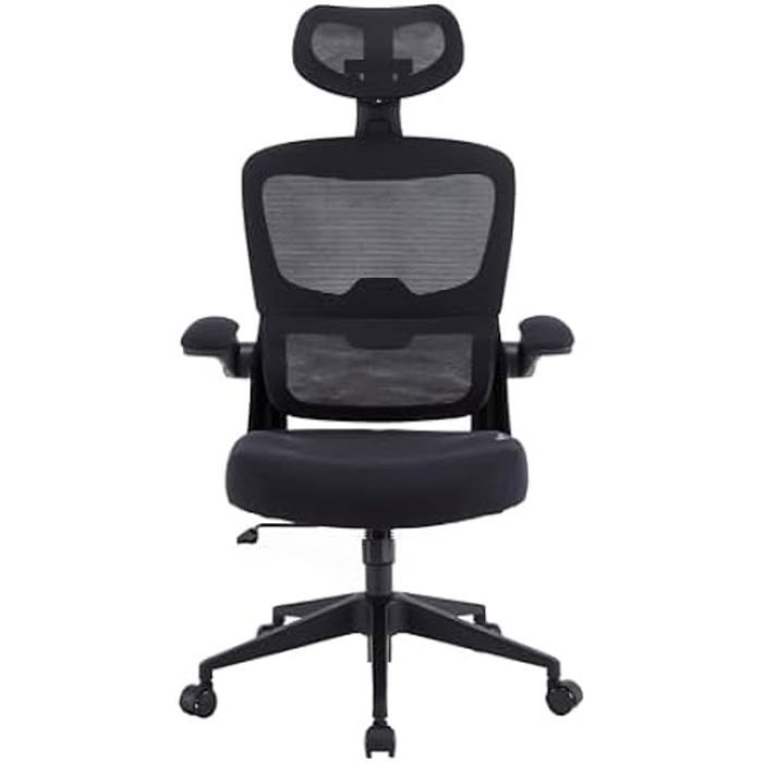 Chaise de Bureau Ergonomique - Woxter - Ergo Black - Réglable en Hauteur - Accoudoirs - Tissu Respirant