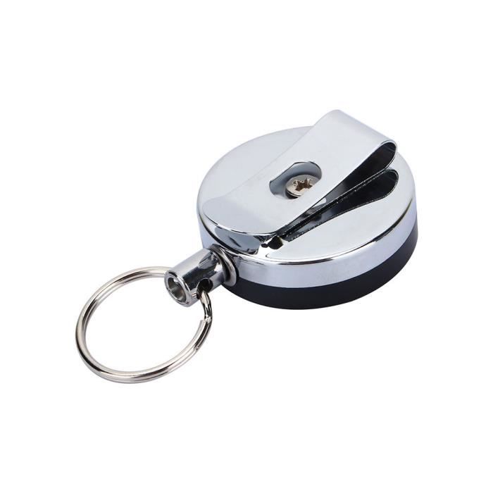 Porte-clés télescopique rétractable en câble métallique Porte-clés  télescopique antivol anti-perte (Style un)