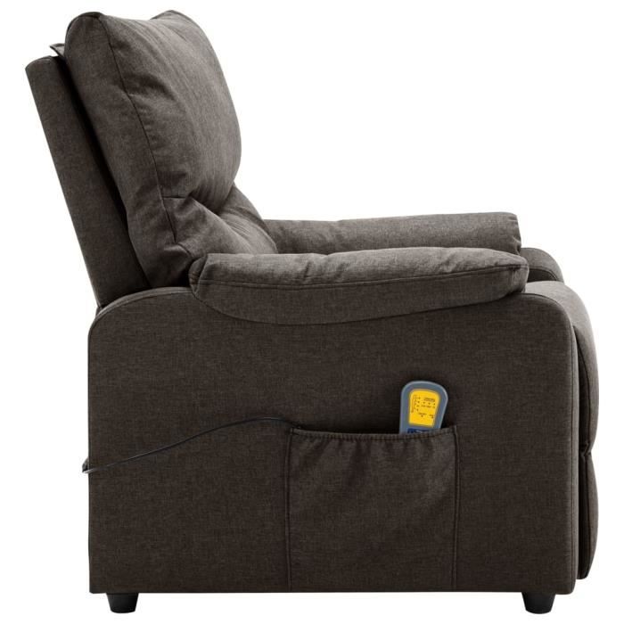 yosoo fauteuil de massage inclinable électrique marron foncé tissu a3098435 ls008