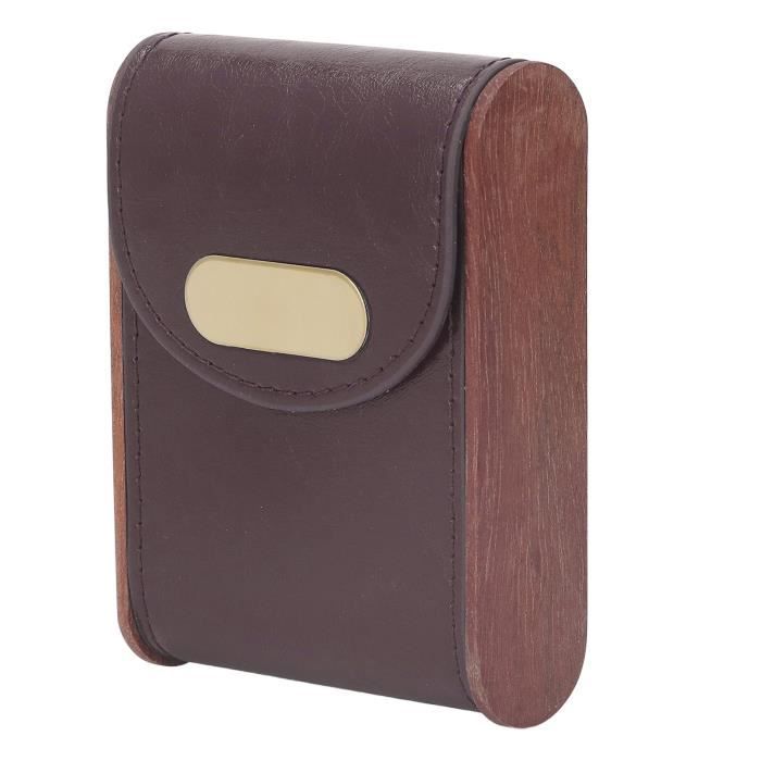 Étui à Cigares En Cuir Pour 3 Cigares - Avec Coupe-cigare Intégré - Idéal Voyage, Cadeau Homme - Marron