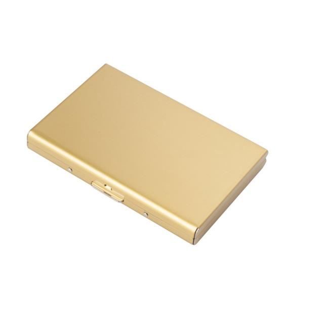 Porte-cartes De Visite Métal - Lot De 2 - Design Moderne Doré - Pour Bureau Ou Entreprise