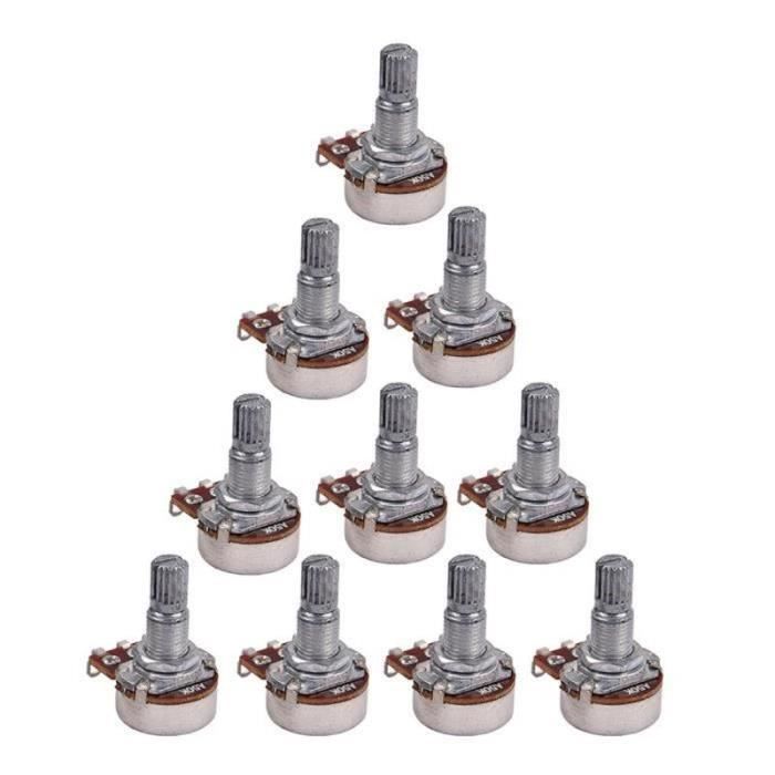 Potentiomètres A50K B50K Pour Guitare/Basse - Tige Longue 18 Mm Moletée - Contrôle Volume Et Tonalité - Compatible Boutons Standard - Lot De 2