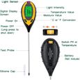 Testeur De Sol 4 En 1 Soil Tester PH-mètre, Lumière Du Soleil,température, Hygromètre, (sans Batterie)-1