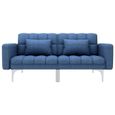7678®Bon Canapé-lit Scandinave,Canapé d'angle Réversible Convertible Sofa de salon de Haute qualité Bleu Tissu-1