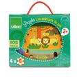 Puzzles du zoo en bois - VILAC - 4 puzzles de 6 pièces - Thème Animaux - Pour enfants de 2 ans et plus-1