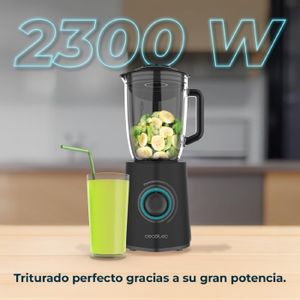 Blender Cecotec Power Black Titanium 2200MAX - 2200W, 6 Lames Inox, Fonction AutoClean - Smoothies, Glaces