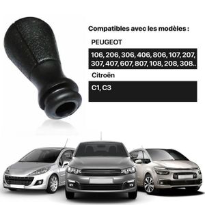 Pommeau De Levier De Vitesse Universel Noir Chromé Avec Strass - Compatible Peugeot 206 CC 2.0 16S