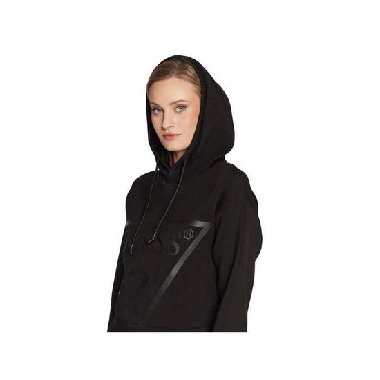 Sweat Femme Molletonné Brodé Noir HELGARON