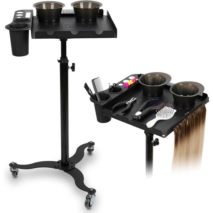 Chariot de coiffure Chariot de service Aide au salon pliable Coiffeur Chariot de travail Chariot