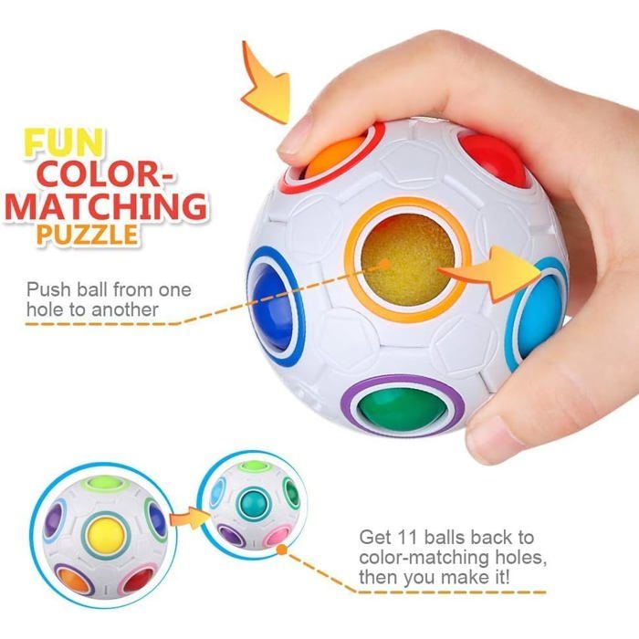 Balle Sensorielle Extensible Arc-en-ciel – Gonflable, Lumineuse, Anti-stress, Pour Enfants Et Adultes