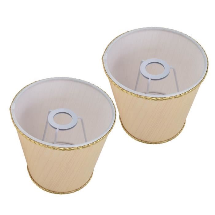 Abat-jour Tissu Croisé Beige 30x25,5 Cm - Pour Lampe De Table, Lampadaire Ou Suspension - Design Simple Et Naturel Pour Salon, Chambre - 6