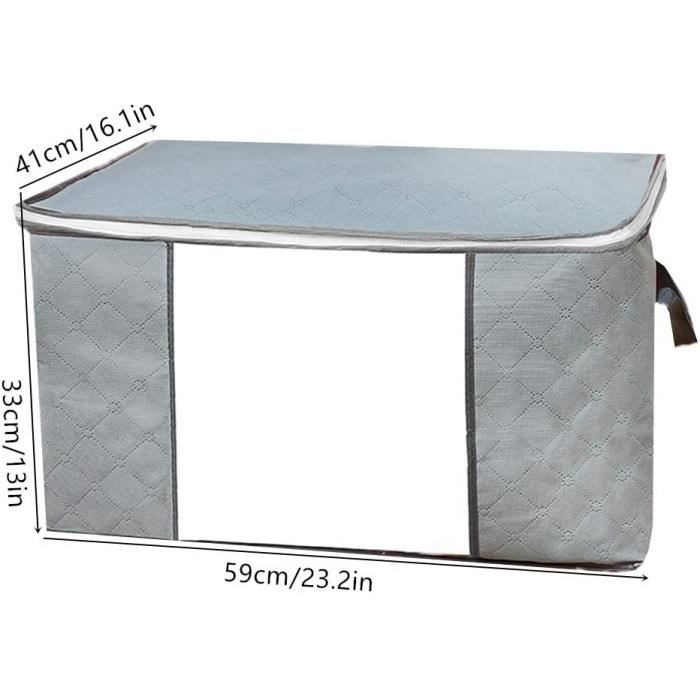 Sac De Rangement Space Saver - Pour Vêtements, Couettes, Oreillers - 47x40x22 Cm - Gris - Imperméable Et Pliable - Organisation Maison