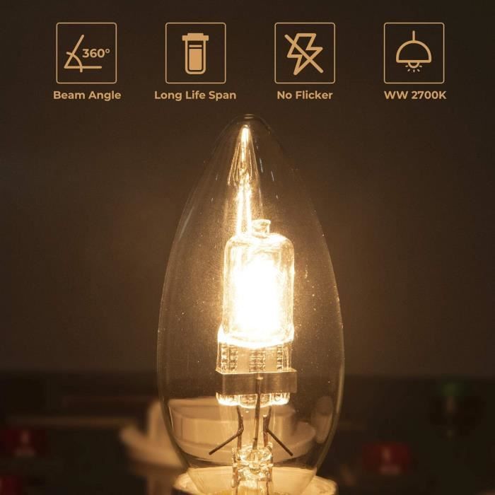 Lot de 10 Ampoules Halogènes E14 18W à Intensité Variable Blanc Chaud 2700K Dimmable Ampoules à