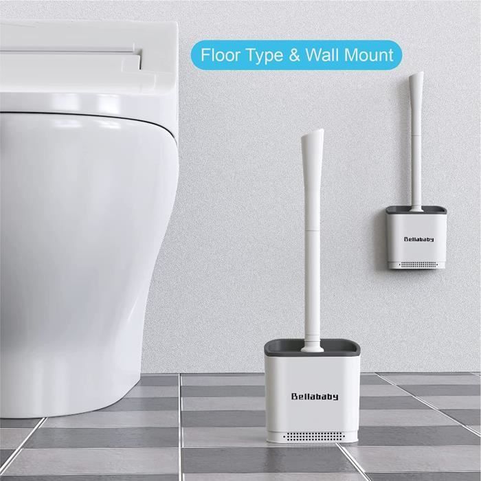BROSSE WC Silicone et Support, Tête de Brosse Toilette Flexible et Douce  pour Un Nettoyage en Profondeur, Porte-Brosse Toilette WC - Cdiscount  Bricolage
