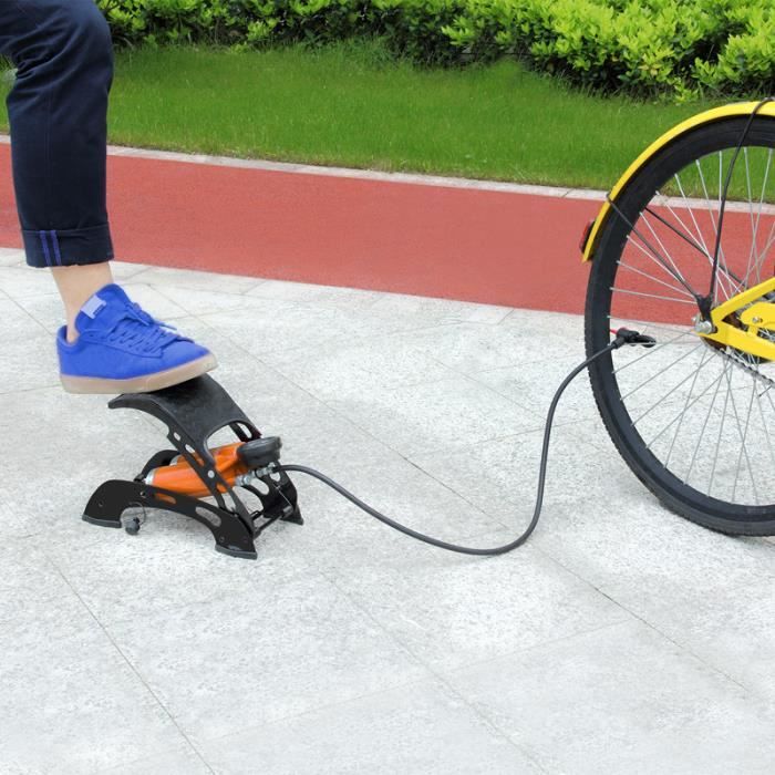 Pompe à Pied Monzana Haute Pression 7 Bars – Universelle, Avec Manomètre, Pour Vélo, Voiture, Matelas, Ballons